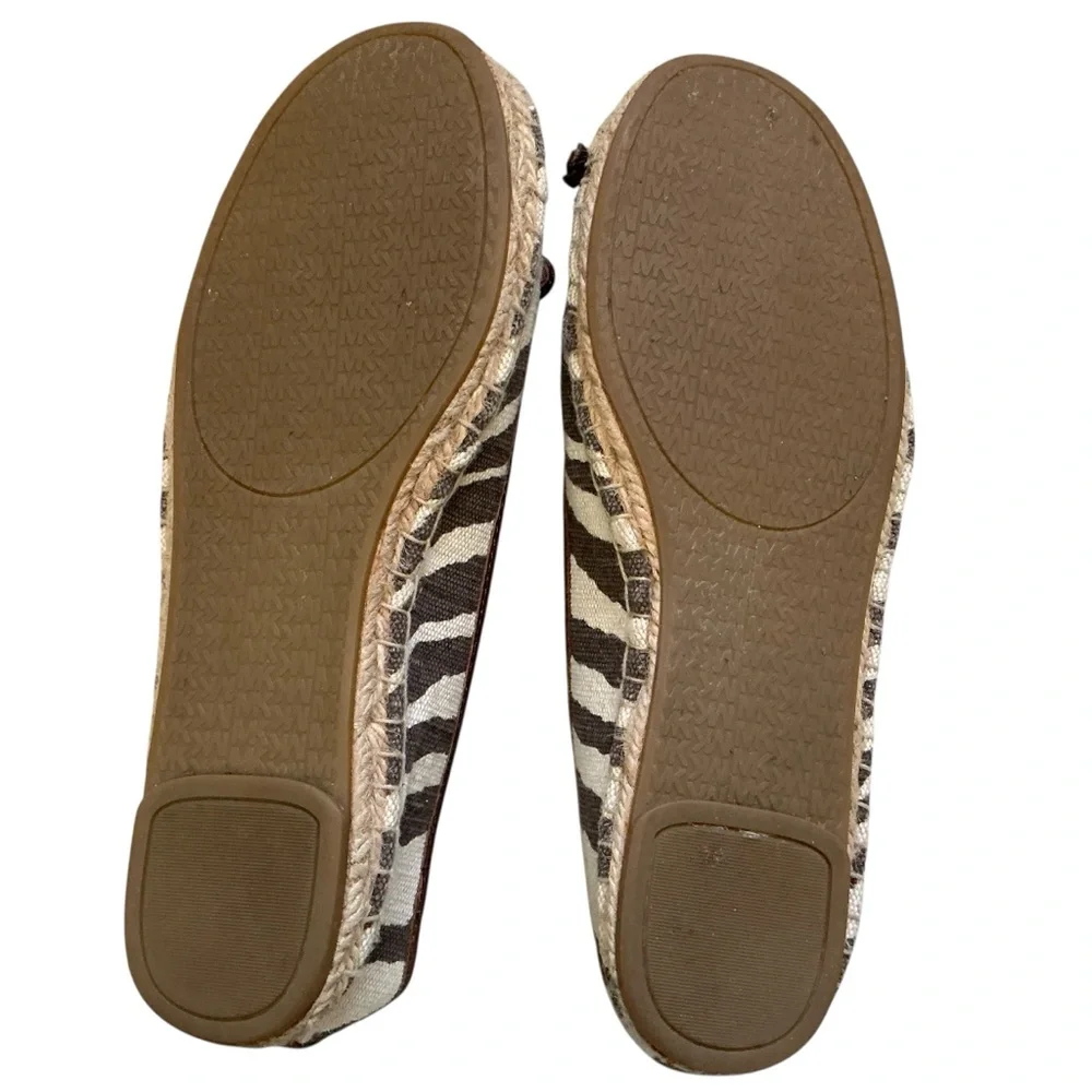 Michael Kors zebra print canvas espadrilles ballet flats size 7